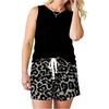 image:imageRoseSeek Womens 2 Piece Beach Vacation Clothes Floral Tank Top and Shorts Set Tropical Summer OutfitsBlack Leopard