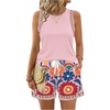 image:imageRoseSeek Womens 2 Piece Beach Vacation Clothes Floral Tank Top and Shorts Set Tropical Summer OutfitsPink