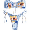 image:imageRoseSeek Womens 2 Piece Bikini Sets Fruits Print Tube Tops and Tie Side Thongs Summer Beachwear SwimsuitsMulticolor