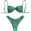 image:imageRoseSeek Womens 2 Piece Bikini Sets Geometrical Floral Print Twist Front Bras and High Waisted Thongs SwimwearMulticolor
