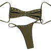 image:imageRoseSeek Womens 2 Piece Bikini Sets Grommet Eyelet Bra Thong Bathing Suit Summer Swimsuit SetArmy Green