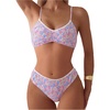image:imageRoseSeek Womens 2 Piece Floral Bikini Sets V Neck Bras and Mid Rise Panties Swimwear Beach WearMulticolor