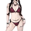 image:imageRoseSeek Womens 2 Piece Goth Swimsuits Spiderweb Graphic Halter Triangle String Bikini Set Tie Side Bathing SuitsHot Pink