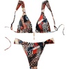 image:imageRoseSeek Womens 2 Piece Leopard Floral Bathing Suit Wireless Triangle Swimsuit High Waisted Bikini SetsMulticolor