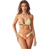 image:imageRoseSeek Womens 2 Piece Leopard Floral Bikini Sets Halter Triangle String Bathing Suit Starfish Metal SwimsuitsFloral Yellow
