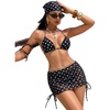 image:imageRoseSeek Womens 4 Piece Swimsuits Floral Cheetah Bikini Sets Bathing Suit with Mesh Cover Up Skirt amp BandanaBlack