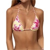 image:imageRoseSeek Womens Boho Bikini Top Floral Tropical Padded String Halter Bathing Suit Swim Tops BeachwearYellow and Pink