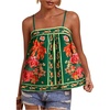 image:imageRoseSeek Womens Boho Floral Camisole Tops Graphic Spaghetti Strap Tank Top Beach Vacation ClothesGreen