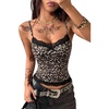 image:imageRoseSeek Womens Cheetah Lace Tank Tops Spaghetti Strap Slim Fit Y2k Going Out Summer Crop Tops CamisoleMulticolor Cheetah