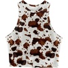 image:imageRoseSeek Womens Cow Print Tank Top Sleeveless Crewneck Fitted Crop Tops Summer Cowgirl VestMulticolor