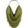 image:imageRoseSeek Womens Draped Backless Halter Top Asymmetrical Hem Slim Fit Camisole Top ClubwearGreen