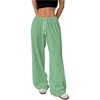 image:imageRoseSeek Womens Drawstring Waist Straight Streetwear Long Wide Leg Pants Casual Loose Baggy Workout Long Fall SweatpantsMint Green