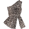 image:imageRoseSeek Womens Dressy One Shoulder Tops Slim Fit Peplum Tops with Slit Elegant Tank TopsBrown Cheetah