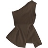 image:imageRoseSeek Womens Dressy One Shoulder Tops Slim Fit Peplum Tops with Slit Elegant Tank TopsCoffee Brown