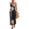 image:imageRoseSeek Womens Elegant Floral Maxi Dress Tassel Spaghetti Strap Slim Fit Dresses Summer OutfitsBlack and White