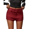 image:imageRoseSeek Womens Elegant Mini Shorts Dressy Casual Office Work Summer Shorts with PocketsBurgundy