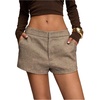 image:imageRoseSeek Womens Elegant Mini Shorts Dressy Casual Office Work Summer Shorts with PocketsCoffee Brown