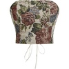 image:imageRoseSeek Womens Floral Embroidery Strapless Tube Top Lace Up Y2K Corset Crop TopsMulticolor