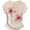 image:imageRoseSeek Womens Floral Graphic Tees Crew Neck Cap Sleeve T Shirts Side Ruched Cute TopsMulticolor