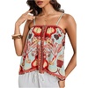 image:imageRoseSeek Womens Floral Tropical Boho Tank Tops Spaghetti Strap Summer Tops Beach Vacation Outfits CamisoleRed Multicolor