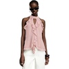 image:imageRoseSeek Womens Flowy Going Out Halter Tops Ruffle Mesh Tops Cut Out Sleeveless Tie Neck Tank Top Summer OutfitPink