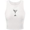 image:imageRoseSeek Womens Graphic Y2k Going Out Tank Tops Sleeveless Martini Casual Slim Fit Summer Crop TopWhite