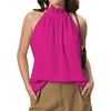 image:imageRoseSeek Womens Halter Tops Tie Back Sleeveless Casual Blouses Dressy Work Shirts Going Out Summer TopsHot Pink