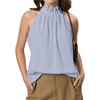 image:imageRoseSeek Womens Halter Tops Tie Back Sleeveless Casual Blouses Dressy Work Shirts Going Out Summer TopsLight Blue