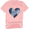image:imageRoseSeek Womens Heart Patchwork Lemon Fruit Printed Summer T Shirt Short Sleeve Crewneck Graphic Tees TopsPink