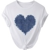 image:imageRoseSeek Womens Heart Print T Shirts Crew Neck Short Sleeve Tees Casual Summer Y2k TopsWhite