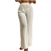 image:imageRoseSeek Womens High Waist Sheer Mesh Cover Up Pants Stretchy See Through Beach Pants Vacation OutfitsBeige