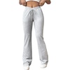 image:imageRoseSeek Womens High Waisted Crossover Flare Leg Sweatpants Baggy Drawstring Athletic Joggers Casual Workout Yoga PantsGrey