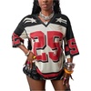image:imageRoseSeek Womens Jersey Shirts Number Graphic V Neck 34 Sleeve Football Y2k T Shirts Tops StreetwearBlack and Red