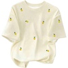image:imageRoseSeek Womens Lemon Print Cute Tops Crew Neck Short Sleeve T Shirts Casual Summer TopsPrint Yellow