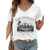 image:imageRoseSeek Womens Letter Graphic Tees V Neck Short Sleeve Casual T Shirts Old Money TopsGraphic White