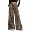 image:imageRoseSeek Womens Letter Leopard Print Straight Leg Pants Elastic Waist Y2K Trousers Bottoms with PocketsPure Khaki