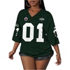 image:imageRoseSeek Womens Number Graphic Mesh Oversized Jersey Shirts Y2K Half Sleeve V Neck Athletic ShirtsMulticolor
