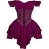 image:imageRoseSeek Womens Off Shoulder Corset Dress Ruffle Hem Lace Up Mini Dress Gothic Lolita OutfitsPurple