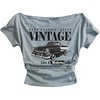 image:imageRoseSeek Womens Off The Shoulder Y2K Letter Graphic Tees Vintage T Shirts  Short Sleeve Fitted Retro Tops Summer Going Out Tops For Women Trendy Tops  Car Print TeeLight Grey