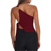 image:imageRoseSeek Womens One Shoulder Cut Out Tank Top Elegant Asymmetrical Knot Sleeveless Tops Going Out OutfitsBurgundy