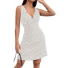 image:imageRoseSeek Womens Polka Dots V Neck Tank Dress Sleeveless Summer A Line Dresses Sexy Mini DressApricot