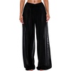 image:imageRoseSeek Womens Sheer Mesh Swimsuit Cover Up Drawstring Waist Wide Leg Loose Beach PantsBlack