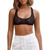 image:imageRoseSeek Womens Sleeveless Mesh Sheer Crop Tank Athletic Bandeau Bras See Through Racerback ShirtBlack