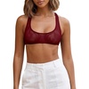 image:imageRoseSeek Womens Sleeveless Mesh Sheer Crop Tank Athletic Bandeau Bras See Through Racerback ShirtBurgundy