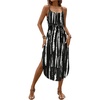 image:imageRoseSeek Womens Spaghetti Strap Tie Dye Cami Sun Dress Beach Midi Summer Dresses Resort Wear Vacation OutfitsBlack