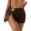 image:imageRoseSeek Womens Starfish Split Thigh Beach Skirt Skinny Vacation Bathing Suit Cover Up Skirts with CharmCoffee Brown