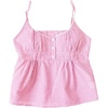 image:imageRoseSeek Womens Striped Button Front Flared Camisole Tops Shirred Spaghetti Strap Tank TopPure Pink