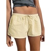 image:imageRoseSeek Womens Striped Shorts Print Drawstring Elastic Waist Shorts Casual Wide Leg Low Rise Summer Boxer ShortsYellow