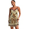 image:imageRoseSeek Womens Summer Boho Floral Tropical Mini Dresses V Neck Spaghetti Strap Flowy Beach Vacation Sundress 2026Cheetah Beige