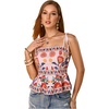 image:imageRoseSeek Womens Summer Floral Going Out Peplum Top Sleeveless Spaghetti Strap Cami TopsMulticolor Orange